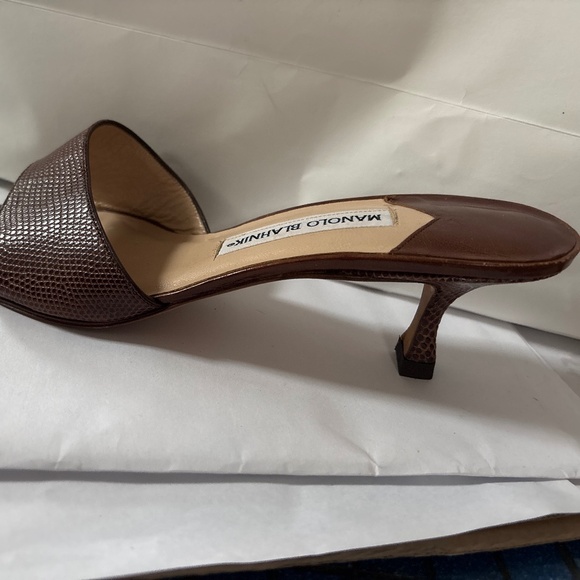 Manila Blahnik dark brown stunning lizard sandals - Picture 1 of 9